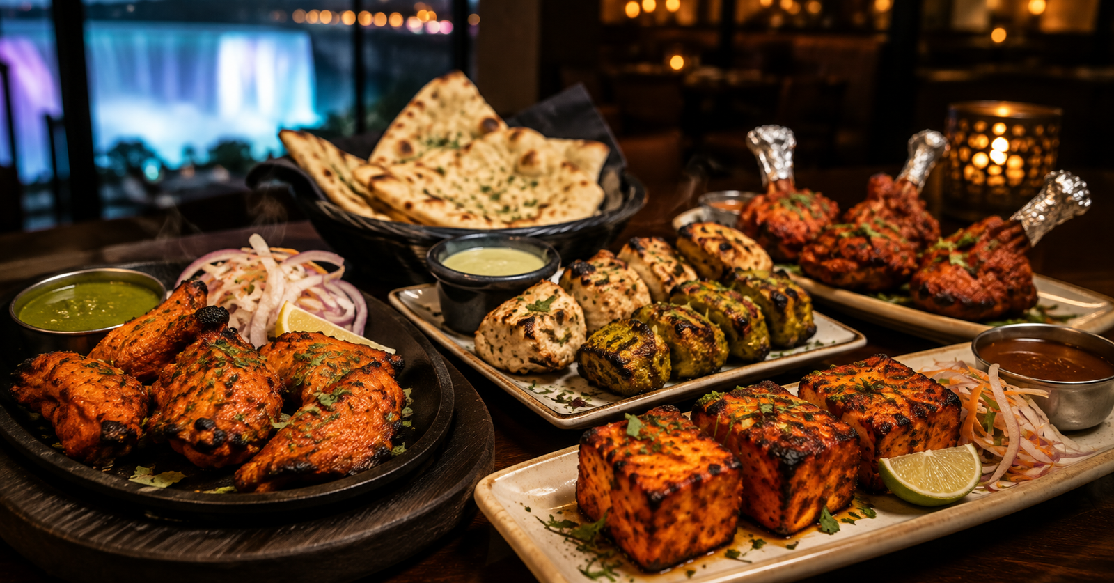 Tandoor-grilled appetizers served at Tabbar Social Kitchen and Bar in Niagara Falls